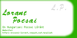 lorant pocsai business card