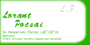 lorant pocsai business card